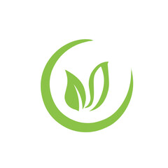 Obraz premium Green leaf ecology nature logo
