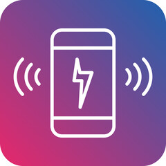 Wireless Charging line icon style