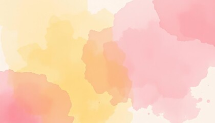 Soft watercolor wash, blended pink and yellow hues, textured backdrop, seamless, airy