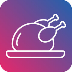 Roasted Chicken line icon style