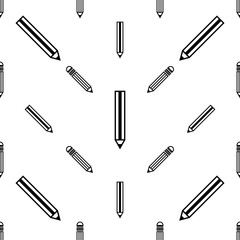 Pencil Icon, Pencil Seamless Pattern