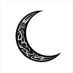 Pinstripe Crescent Moon Design, Vinyl Ready