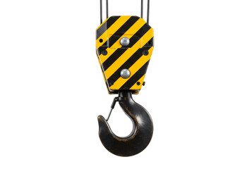Industrial Crane Hook Safety and Strength in Detail isolated on transparent baackground