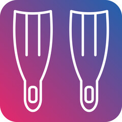 Flippers Line Icon Style