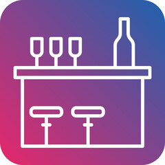 Bar Counter Line Icon Style