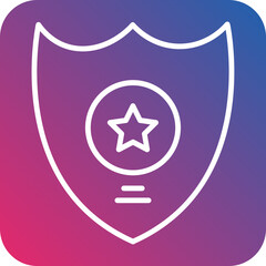 Police Badge Line Icon Style
