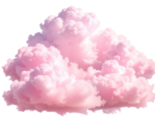  Soft Pink Clouds Isolated on Transparent Background PNG