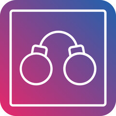 Handcuffs Line Icon Style