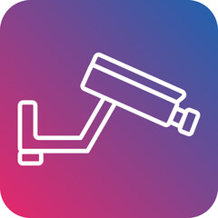 Security Camera Line Icon Style