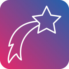 Shooting Star Line Icon Style