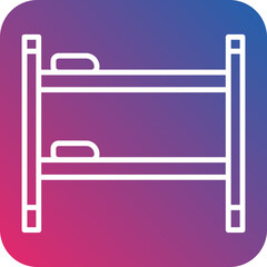 Bunk Bed Line Icon Style