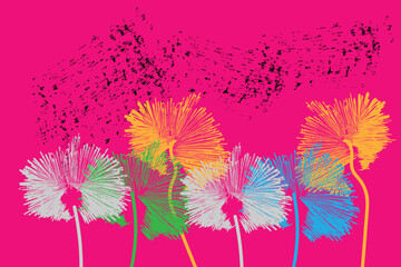 abstract vector background design with colorful flower style