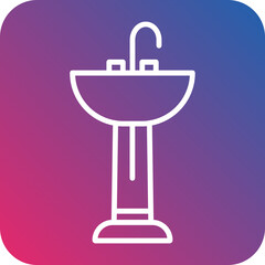 Sink Line Icon Style