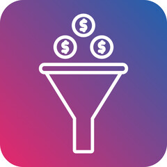 Sales Funnel Line Icon Style