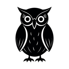 Black and White Owl Illustration  