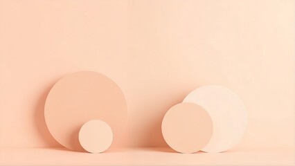 Fototapeta premium Minimalist peach circles on a soft peach background product display