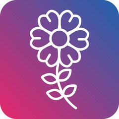 Flower Line Icon Style