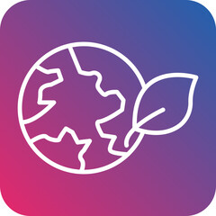 Obraz premium Eco Globe Line Icon Style