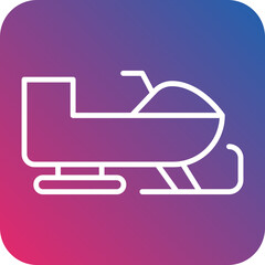 Snowmobile Line Icon Style