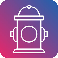 Hydrant Line Icon Style