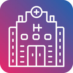 Hospital Line Icon Style
