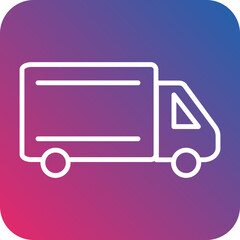 Delivery Truck Line Icon Style