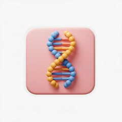3D DNA Helix Icon with Light Background