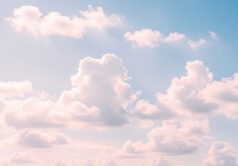 햇살 가득한 밝은 하늘 풍경 부드러운 뭉게구름