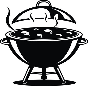 black barbecue grill cooking outdoors clip art preview