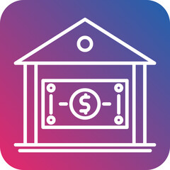 Bank Line Icon Style