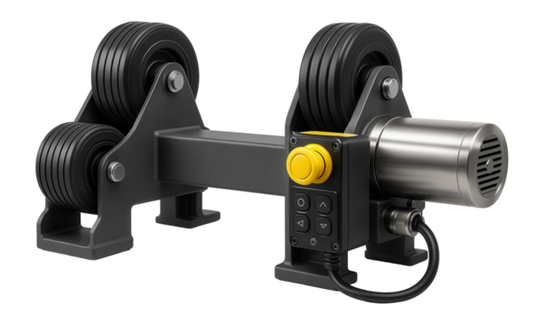 Pipe rotator with a variable speed motor for controlled rotation in a chemical processing plant