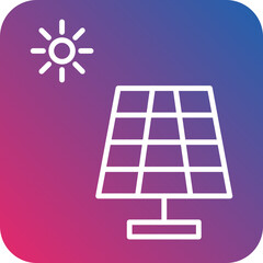 Solar Energy Line Icon Style