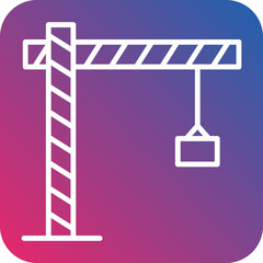 Crane Line Icon Style