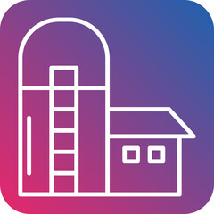 Silo Line Icon Style