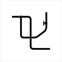 Pipe Icon, Plumbing Work, Gas,, Air, Water, Oil, Liquid Pipeline