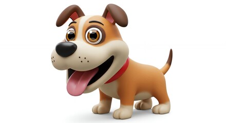 Fototapeta premium Cartoon dog illustration happy dog childish design