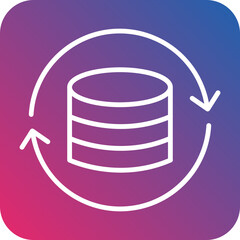 Data Backup Line Icon Style