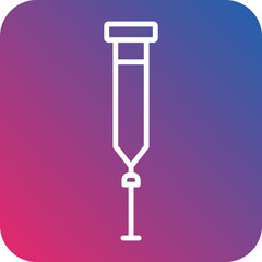 Crutch Line Icon Style