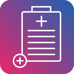 Medical Report Line Icon Style