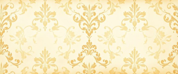 Elegant, creamy white floral damask pattern on aged paper texture, background, retro