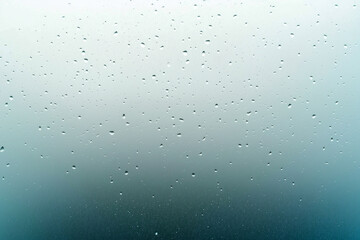 Rainy Glass with Water Droplets