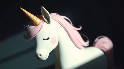 A colorful unicorn with a rainbow mane, embodying a magical and vibrant fantasy creature.