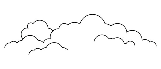 Clouds line art icon. cloud line shape, clouds outline. cloudy line simple graphic design. Vector illustration.