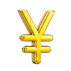 Obraz premium Polished golden Yen symbol shines against a stark black background, representing finance, currency, and investment opportunities . Ai Generated Images