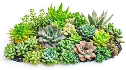 Fototapeta premium Vibrant indoor succulent garden aerial showcase of lush greenery for design enthusiasts