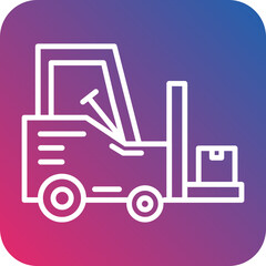 Forklift Line Icon Style