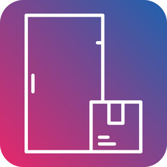 Door Delivery Line Icon Style