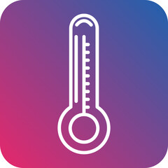 Thermometer Line Icon Style