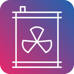 Nuclear Waste Line Icon Style