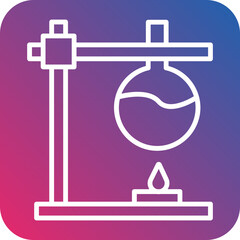 Bunsen Burner Line Icon Style